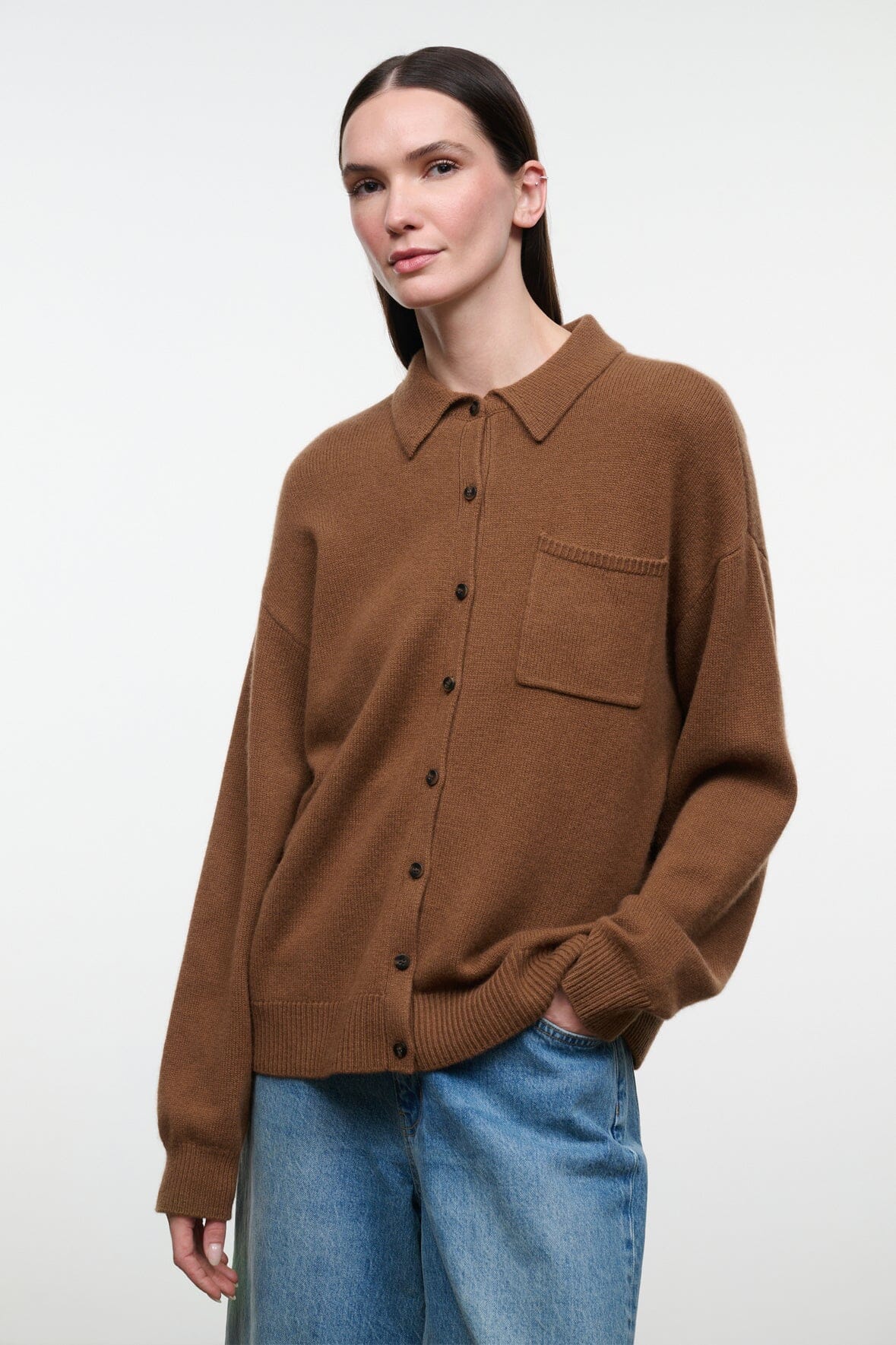Cameron Cashmere Cardigan | Cigar — 2