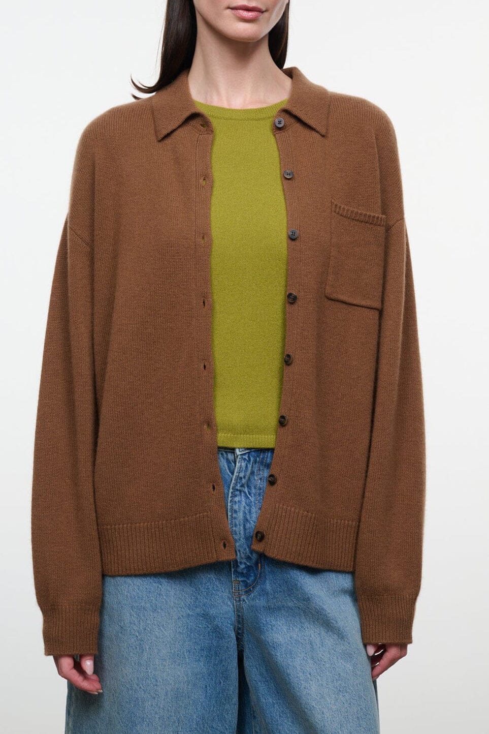 Cameron Cashmere Cardigan | Cigar — 1