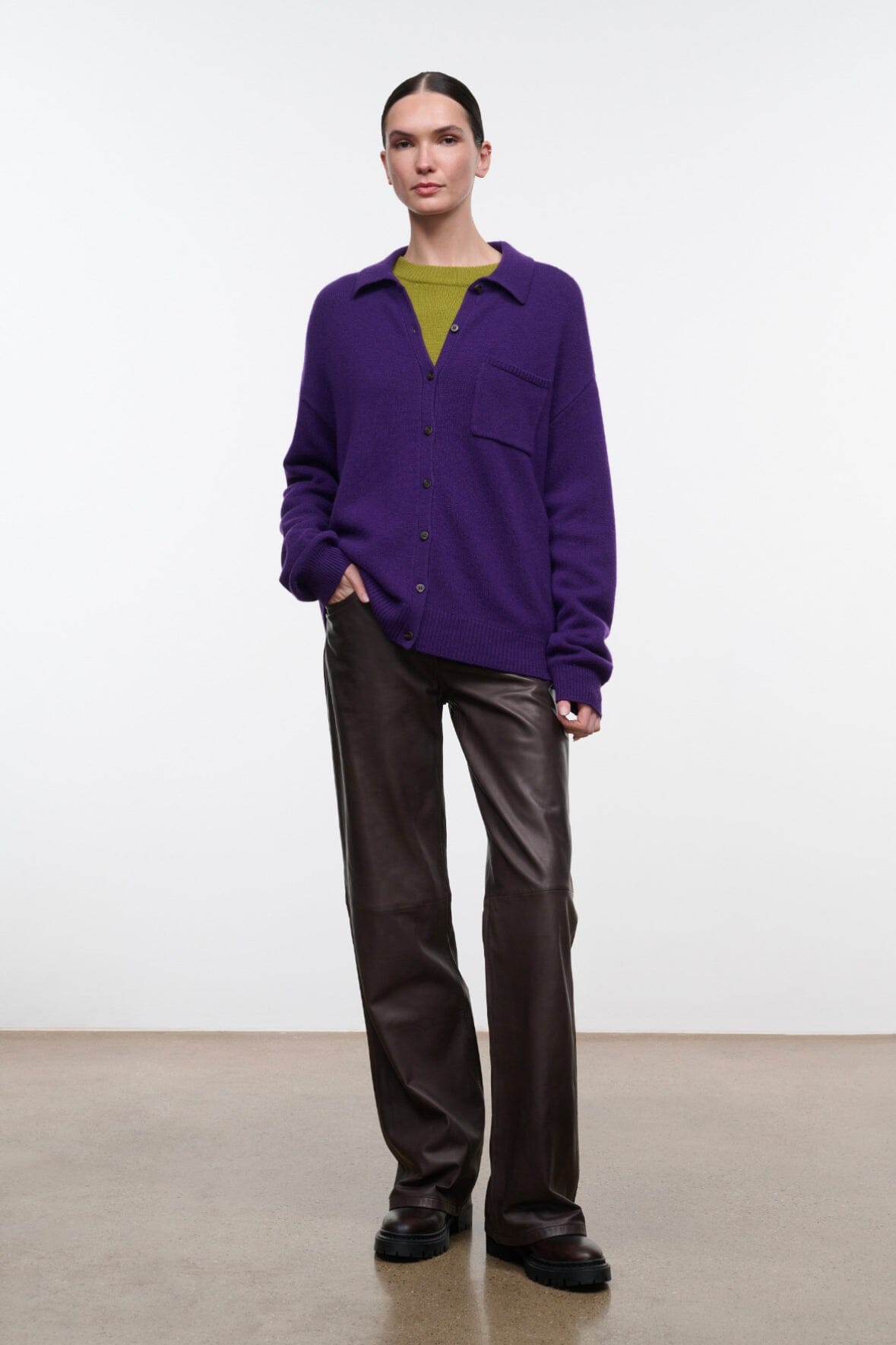 Cameron Cashmere Cardigan | Cosmos — 3