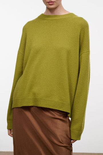 Serrano Cashmere Relaxed Crew | Pear — 1