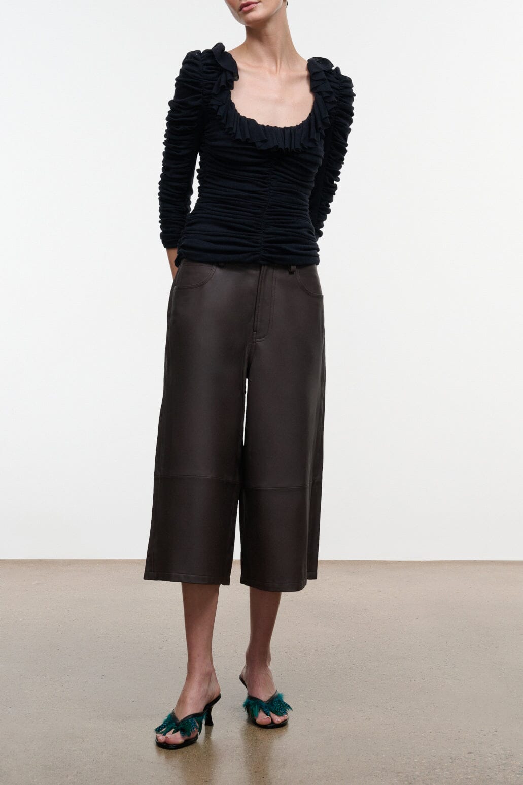 Hunter Leather Culotte | Earth — 1