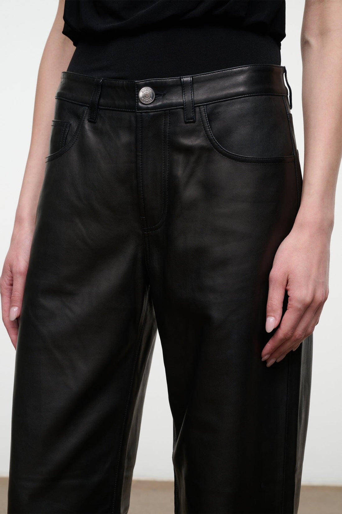 Gus Leather Pant | Black — 1