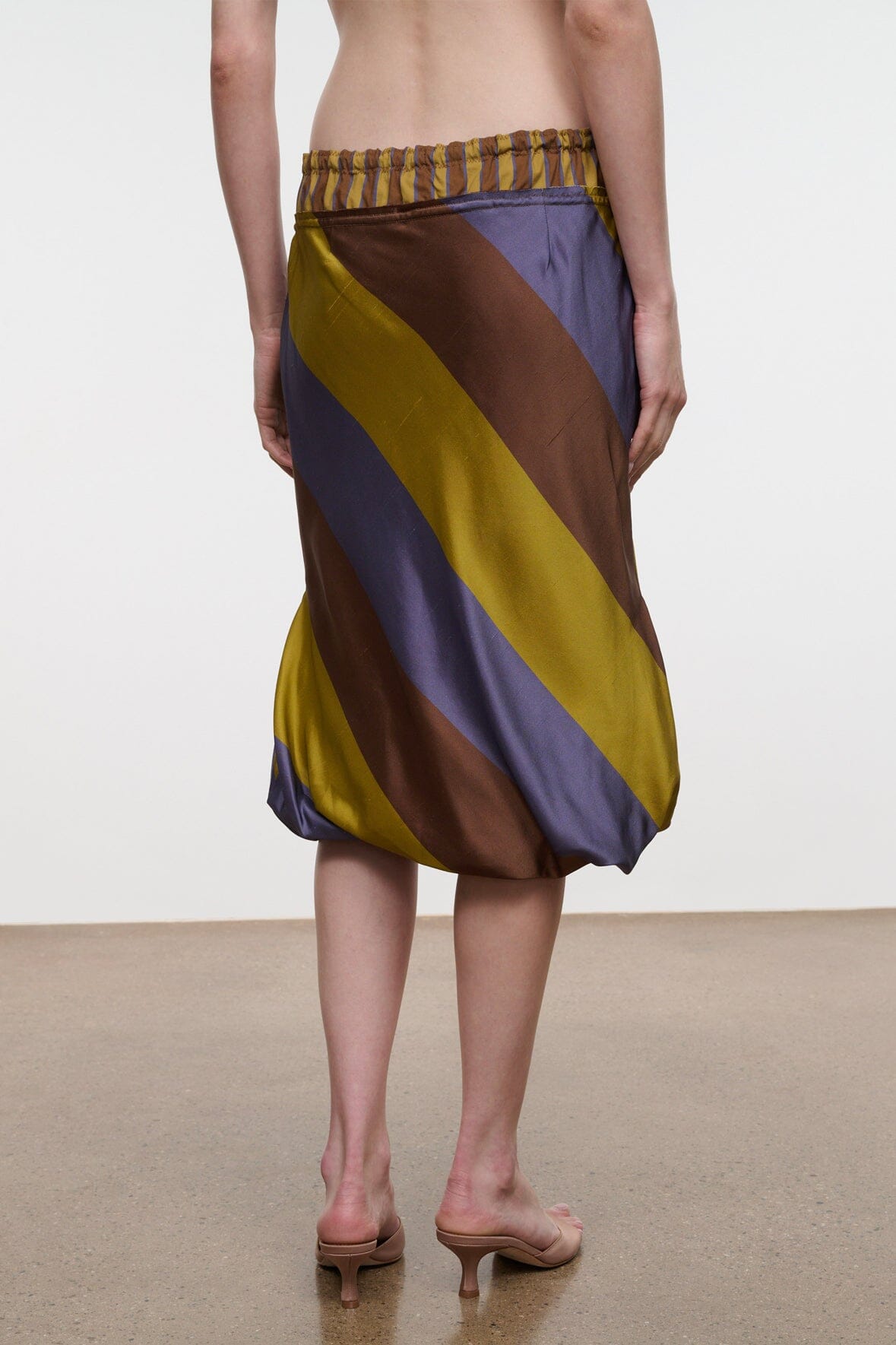 Odette Silk Skirt | Sienna Stripe Cigar Stripe — 5