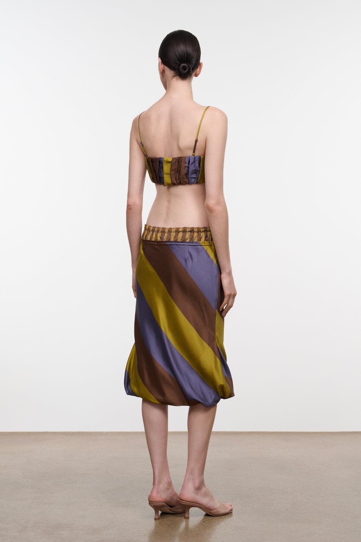 Odette Silk Skirt | Sienna Stripe Cigar Stripe — 4