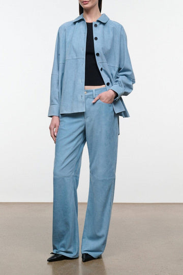 Josette Suede Shirt | Sky — 1