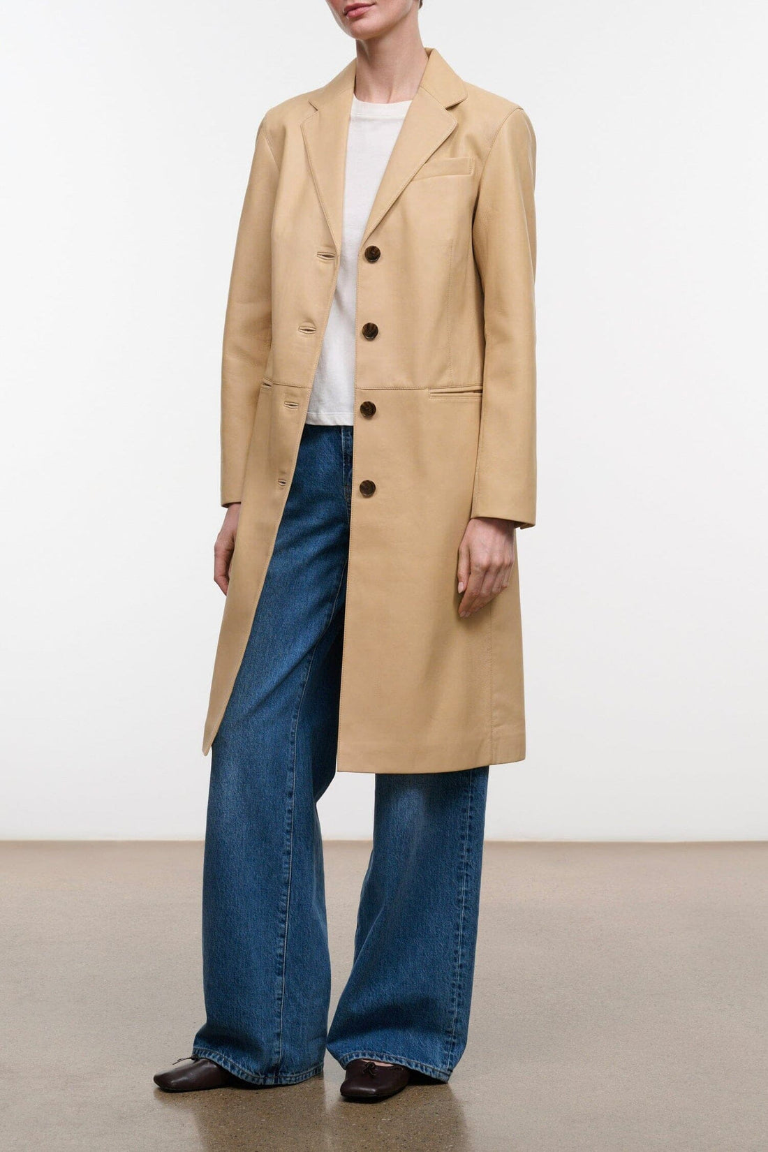 Wyatt Leather Coat | Cashew — 1