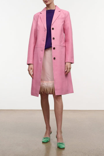 Wyatt Leather Coat | Wild Rose — 1