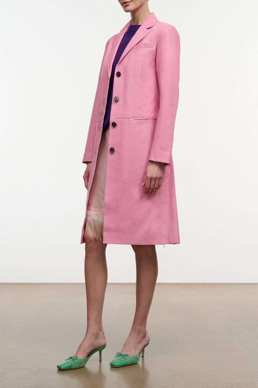 Wyatt Leather Coat | Wild Rose — 1