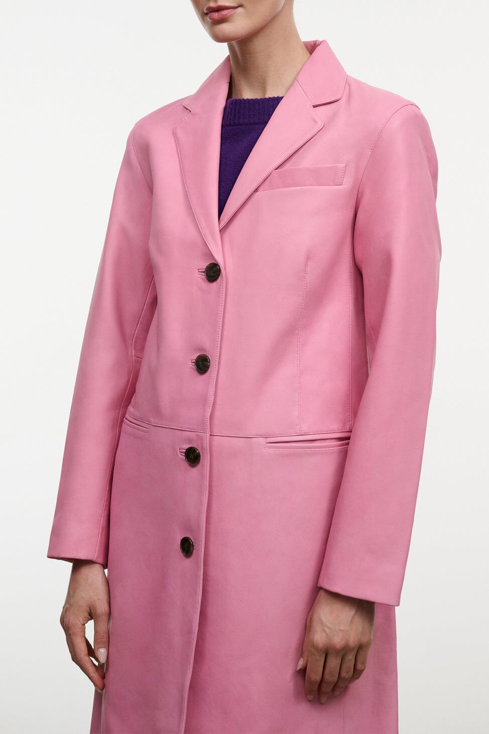 Wyatt Leather Coat | Wild Rose — 4