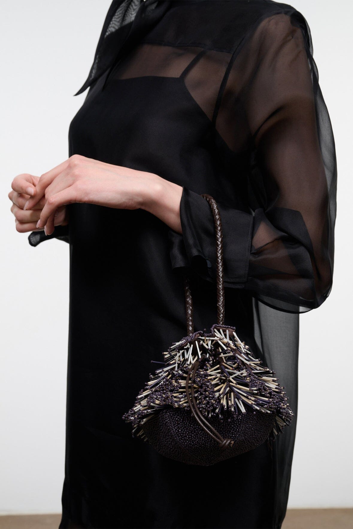 Porcupine Bag | Black Beaded Multi — 2