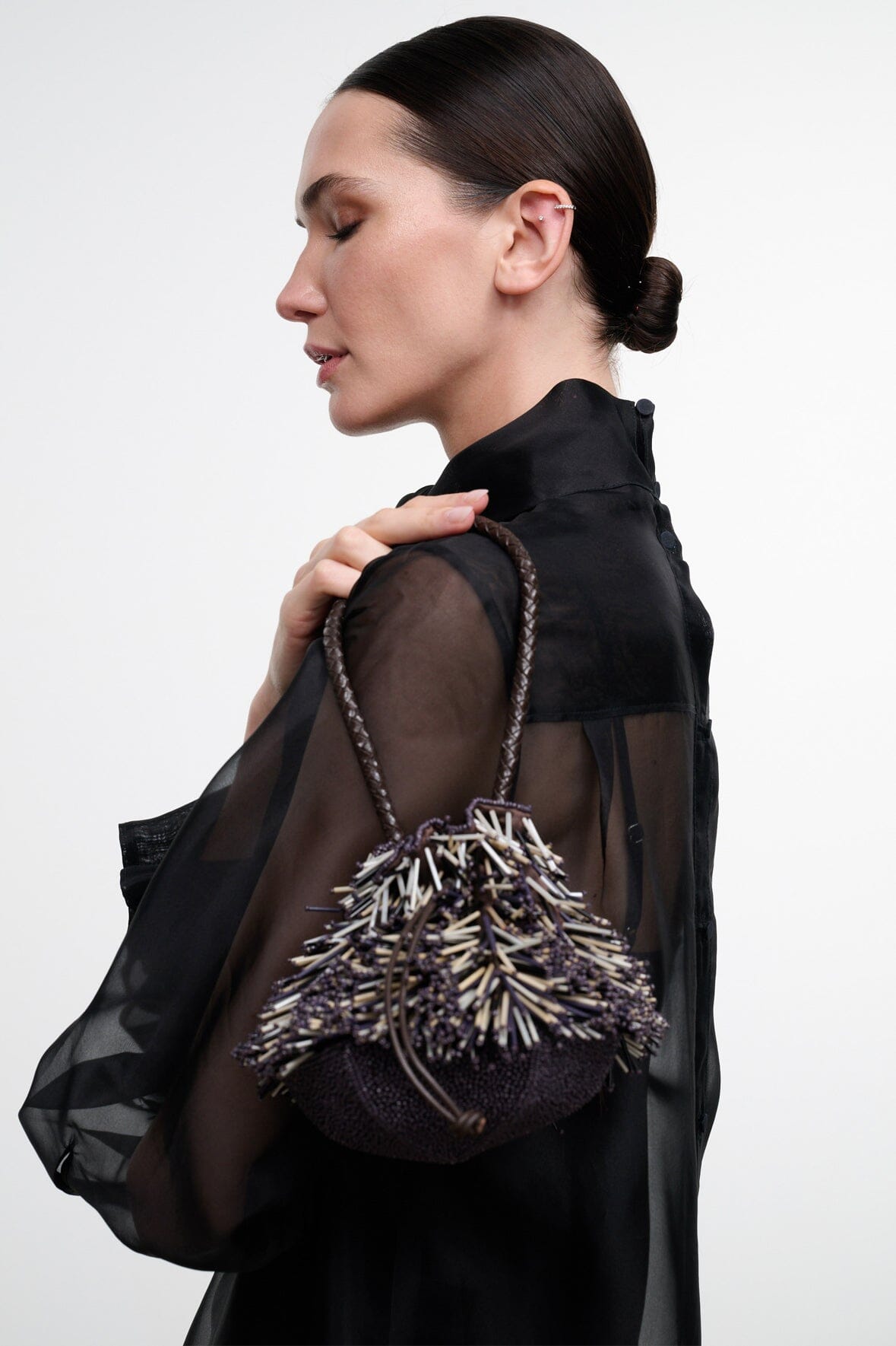 Porcupine Bag | Black Beaded Multi — 3