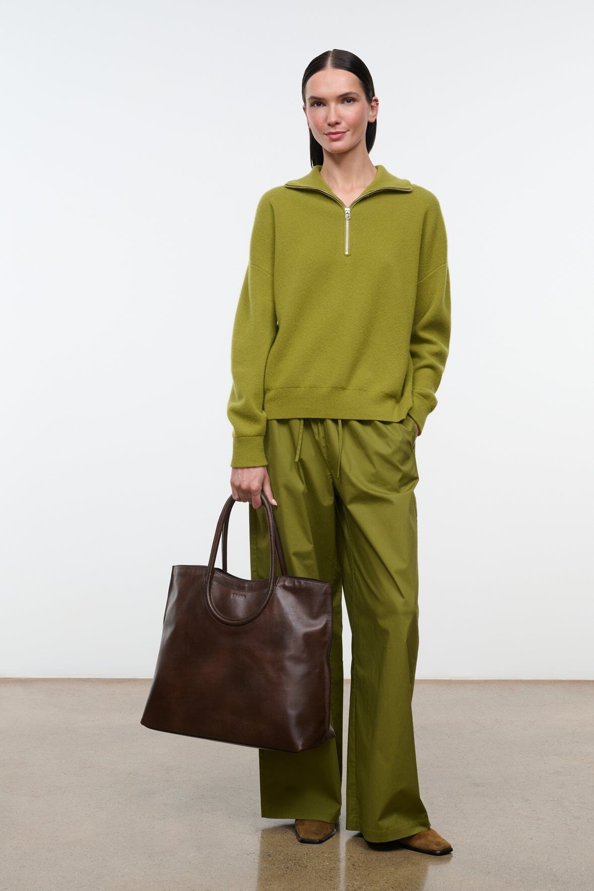 Maude North South Tote | Espresso Distressed — 5