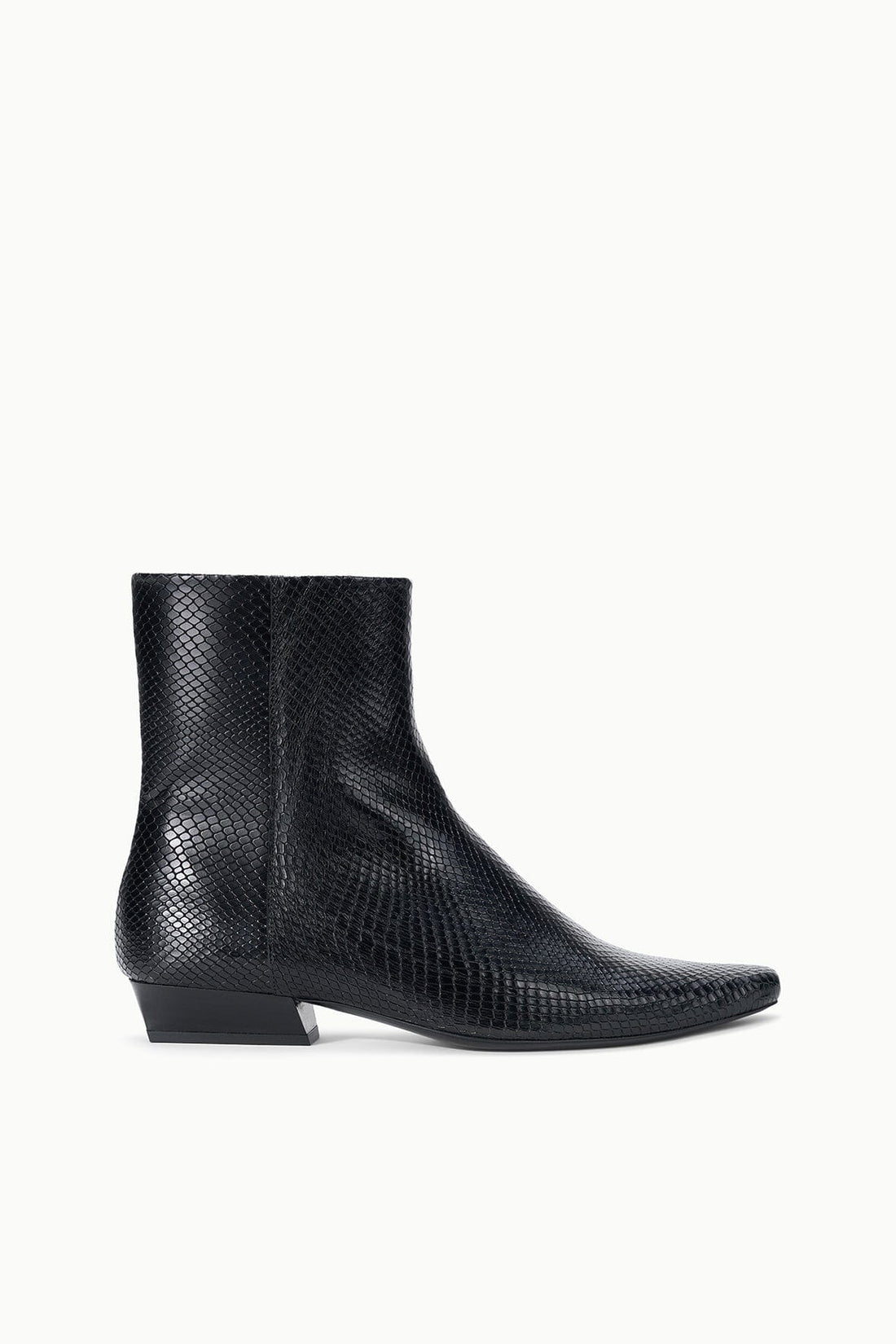 Wally Flat Ankle Boot | Black Snake — 1