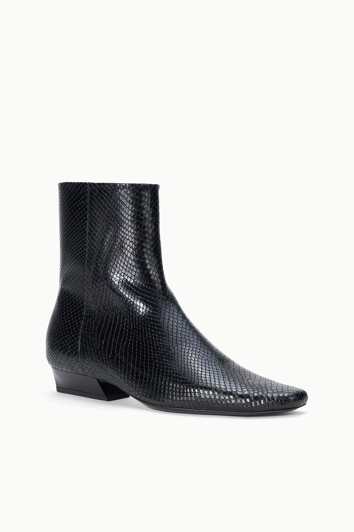 Wally Flat Ankle Boot | Black Snake — 2