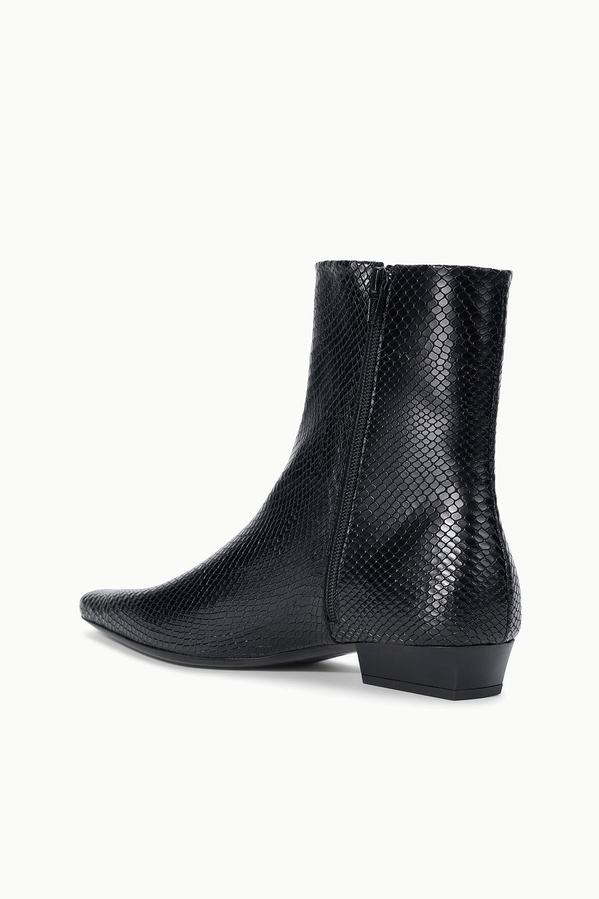 Wally Flat Ankle Boot | Black Snake — 6