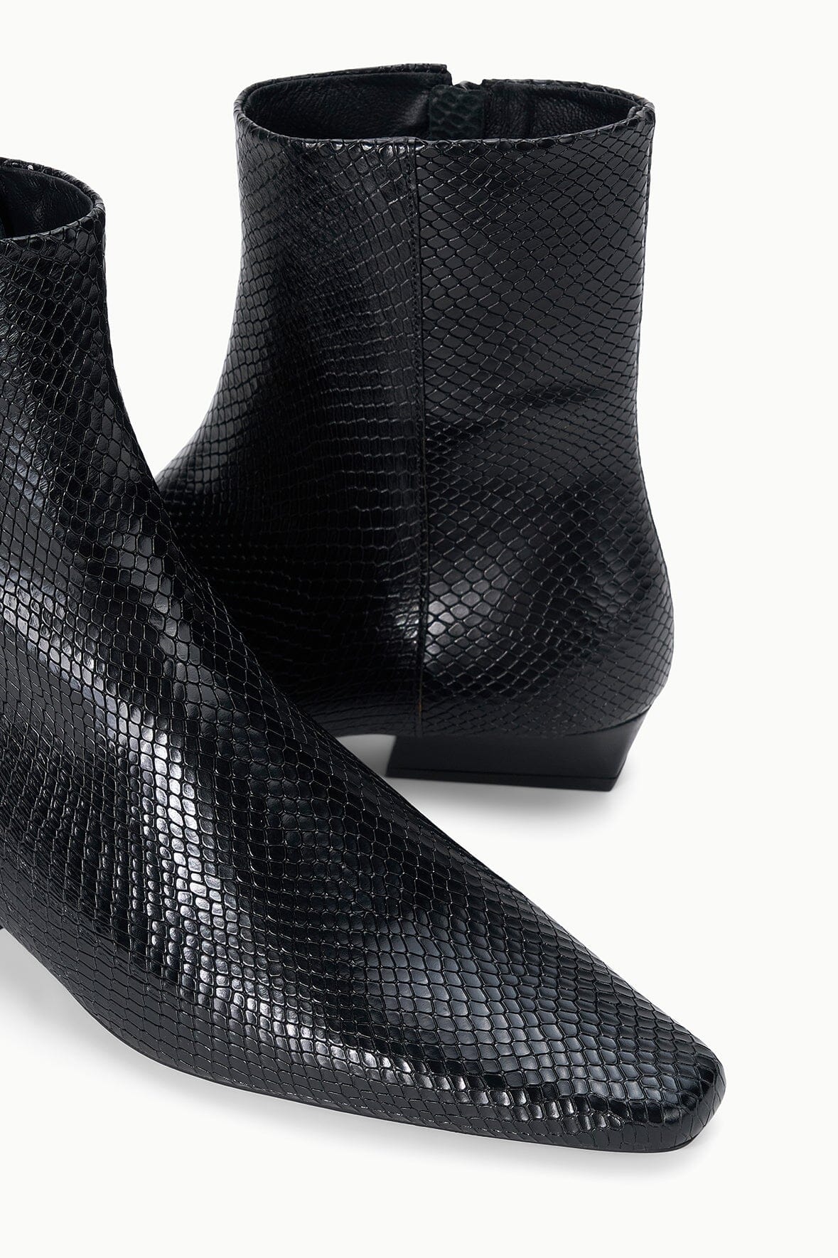 Wally Flat Ankle Boot | Black Snake — 7