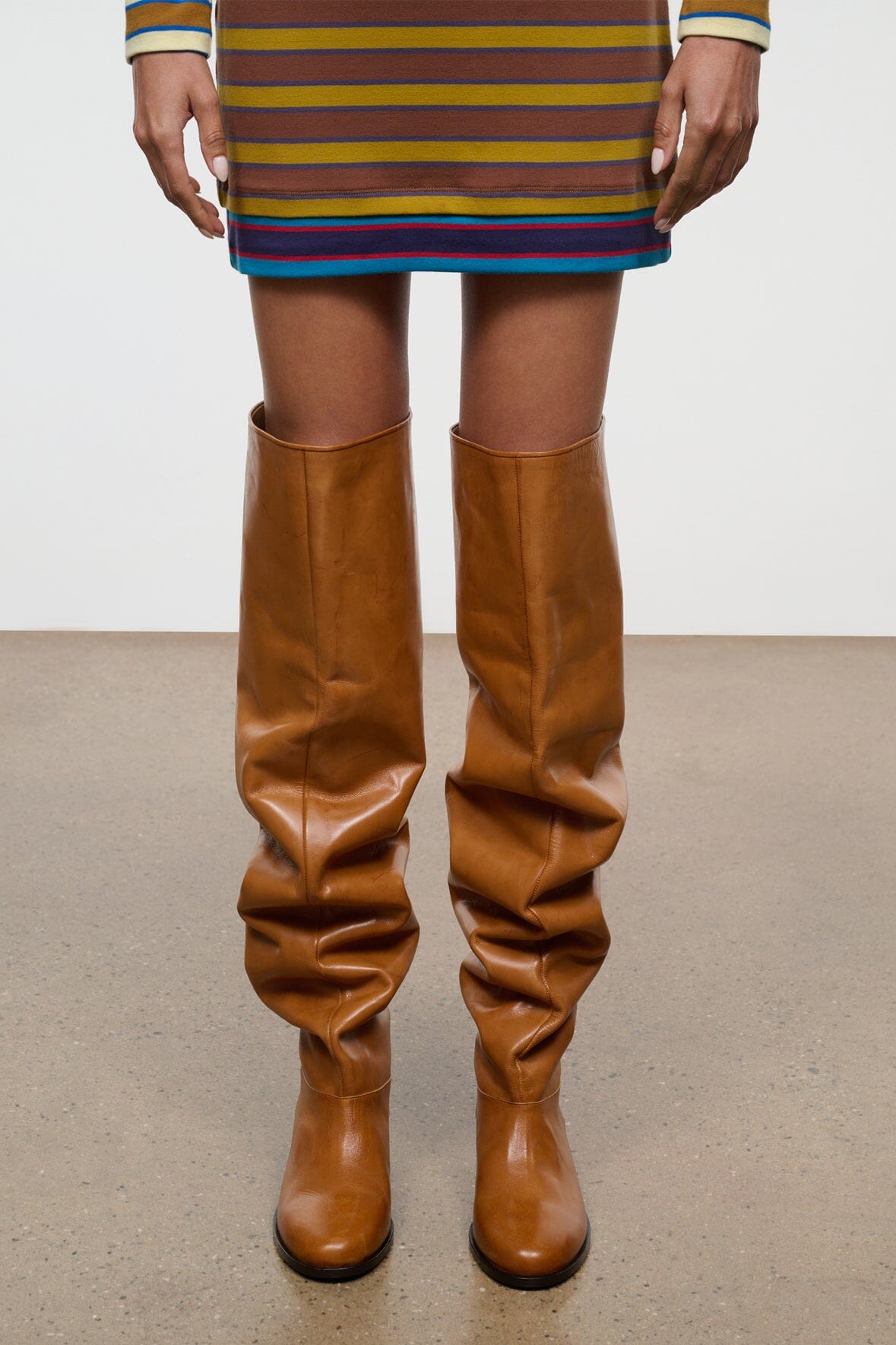 Arlo Over the Knee Boot | Cashew Distressed — 5