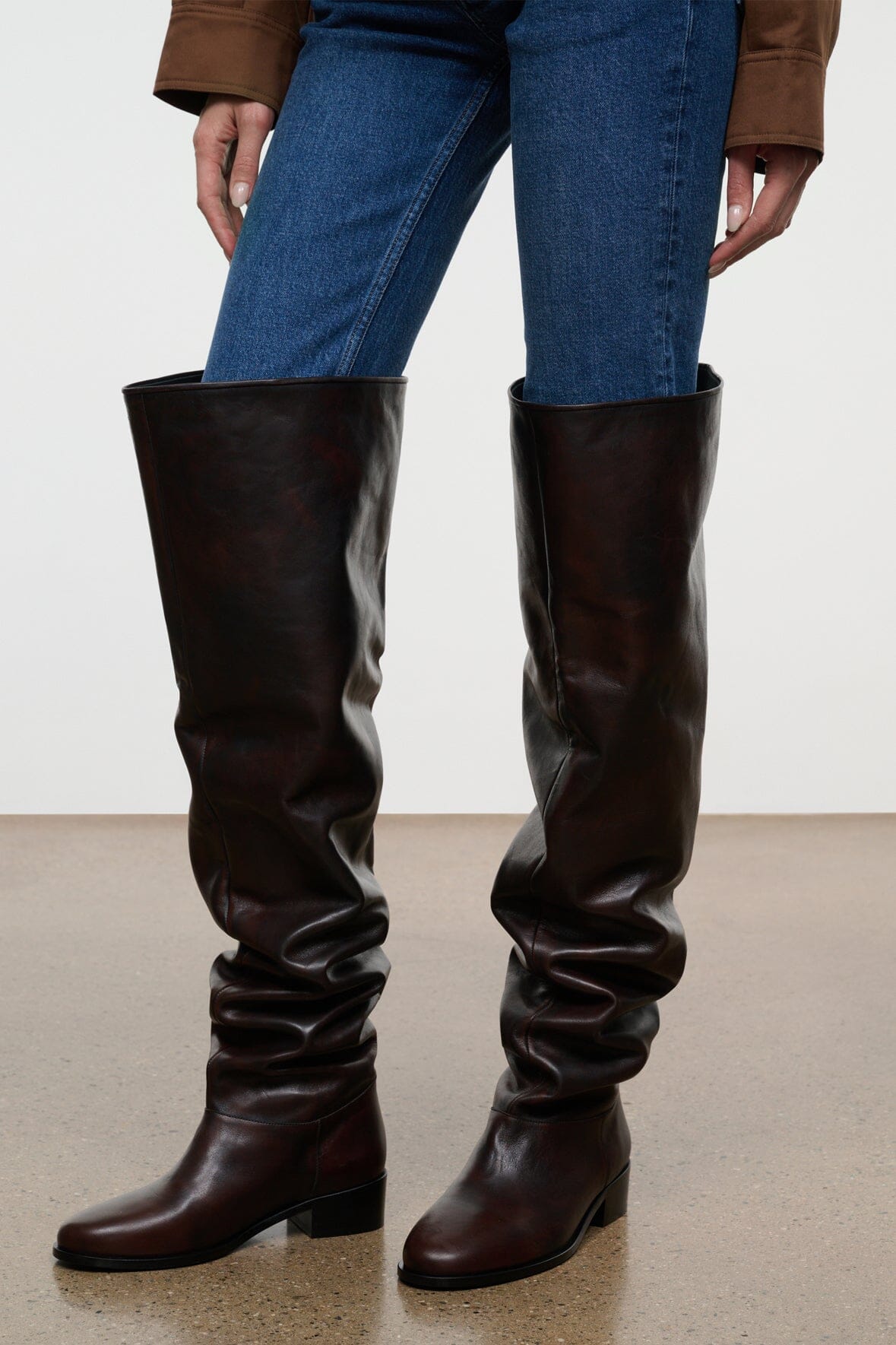 Arlo Over the Knee Boot | Espresso Distressed — 5