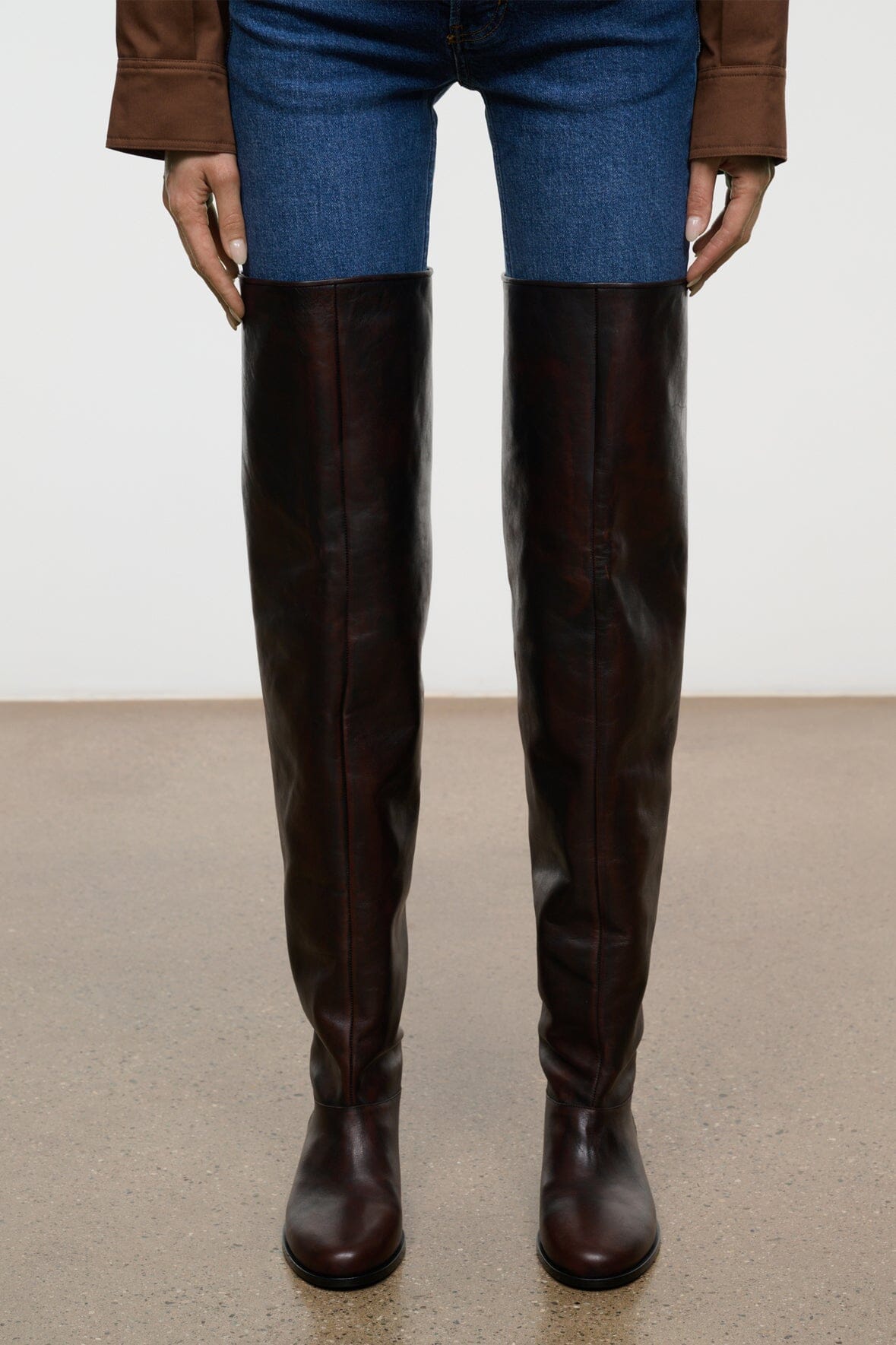 Arlo Over the Knee Boot | Espresso Distressed — 4