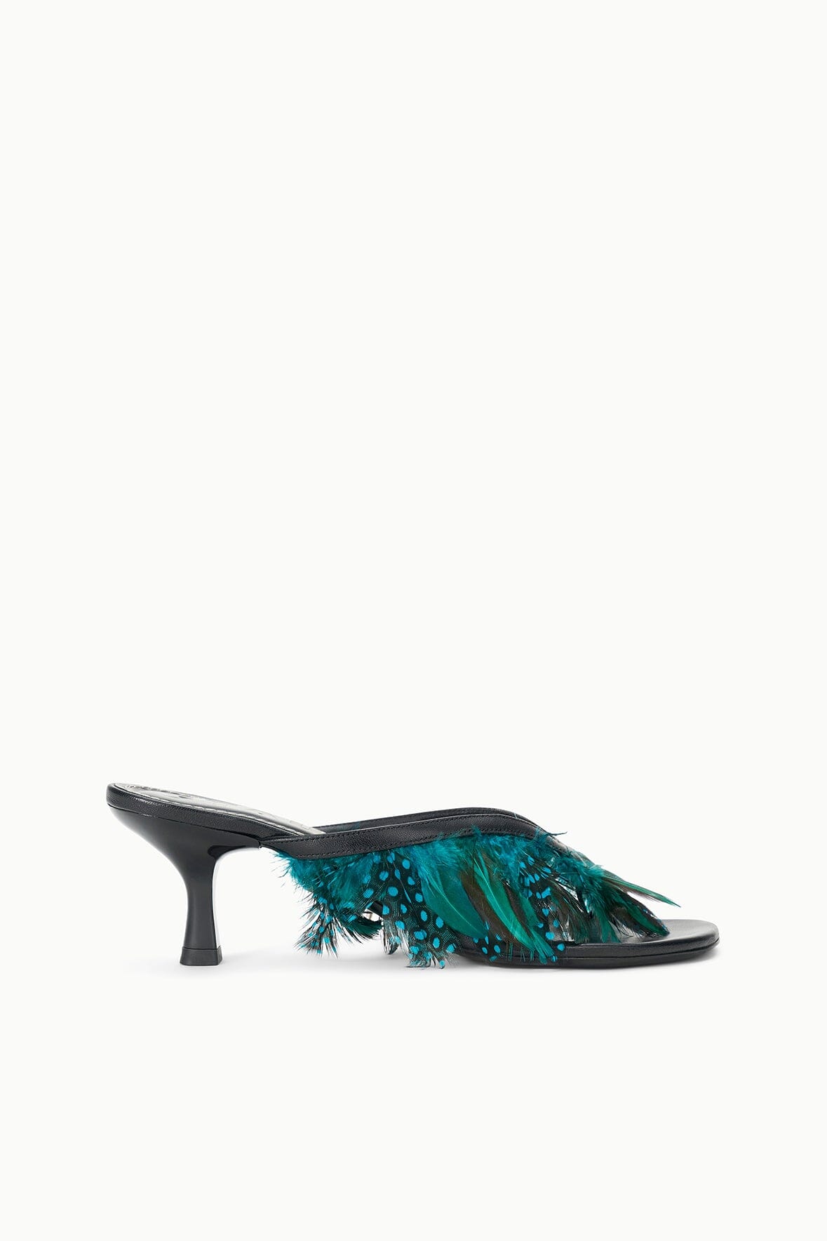 Freja Kitten Heel | Black Feathers — 1