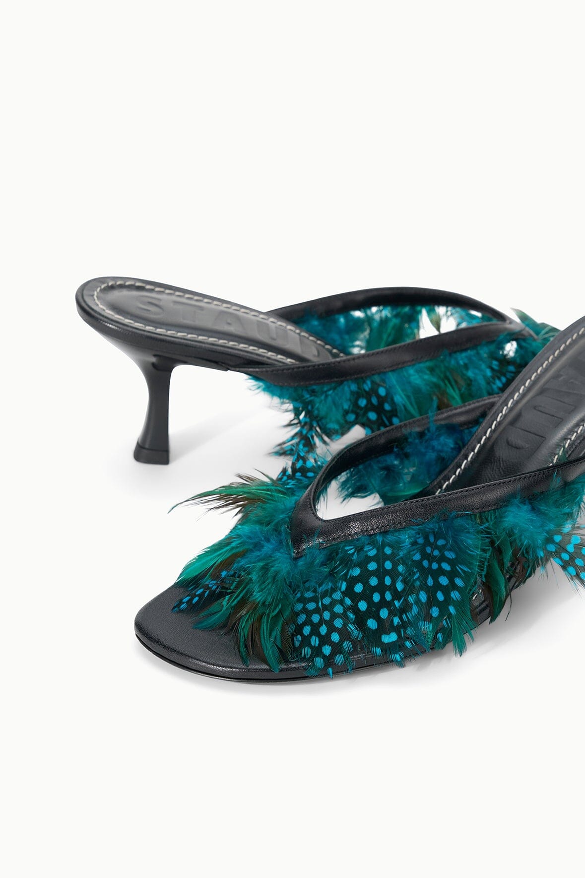 Freja Kitten Heel | Black Feathers — 6