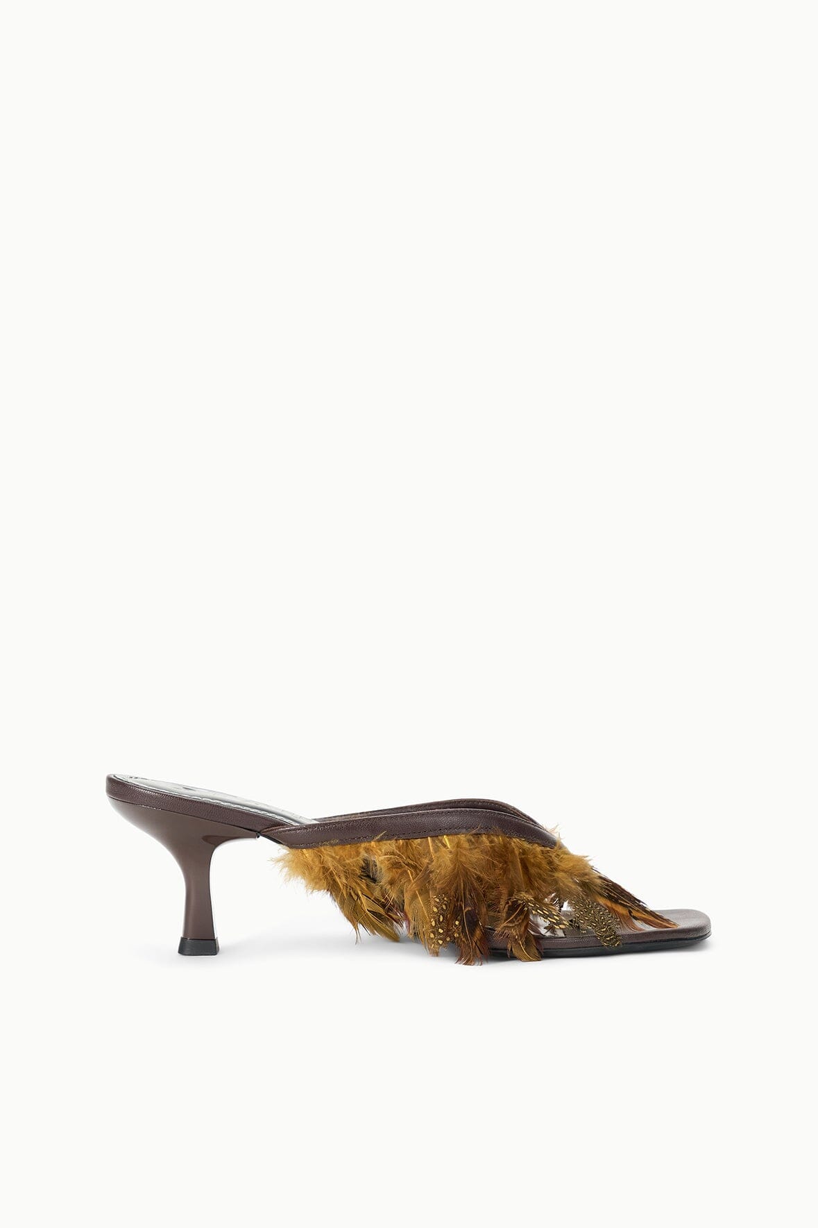 Freja Kitten Heel | Espresso Feathers — 1
