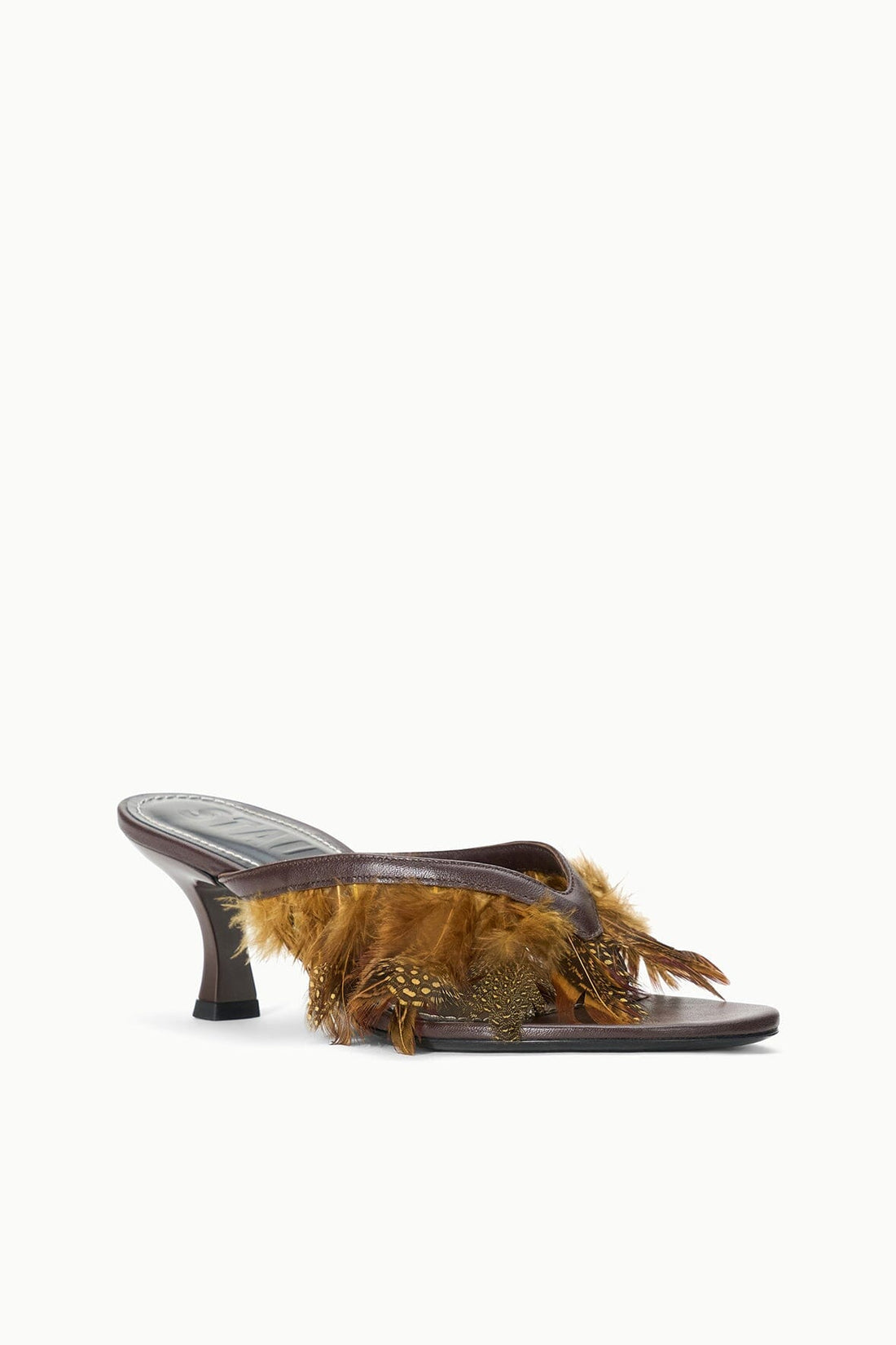 Freja Kitten Heel | Espresso Feathers — 1
