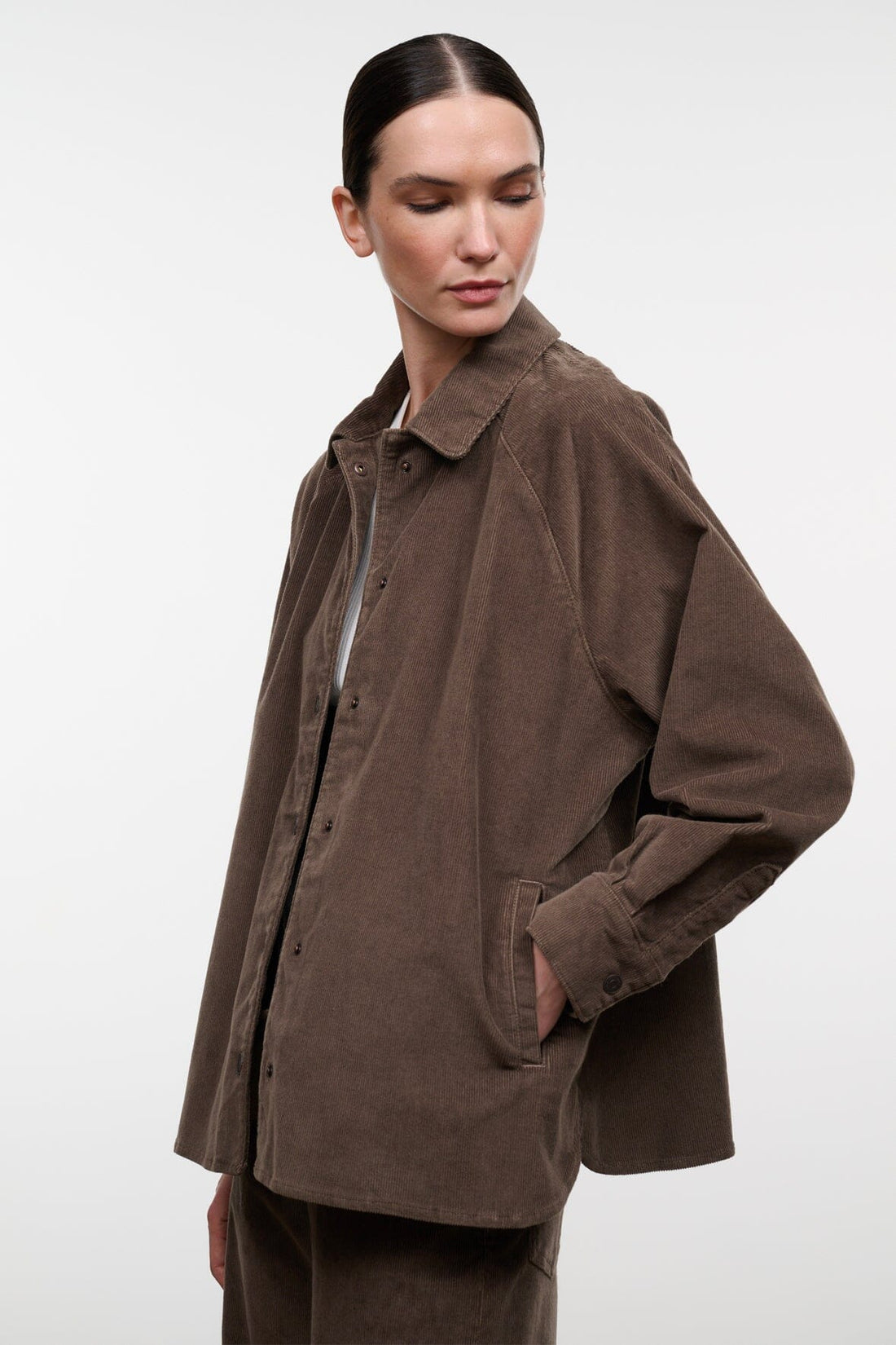 Myles Shirt Jacket | Oyster Corduroy — 1