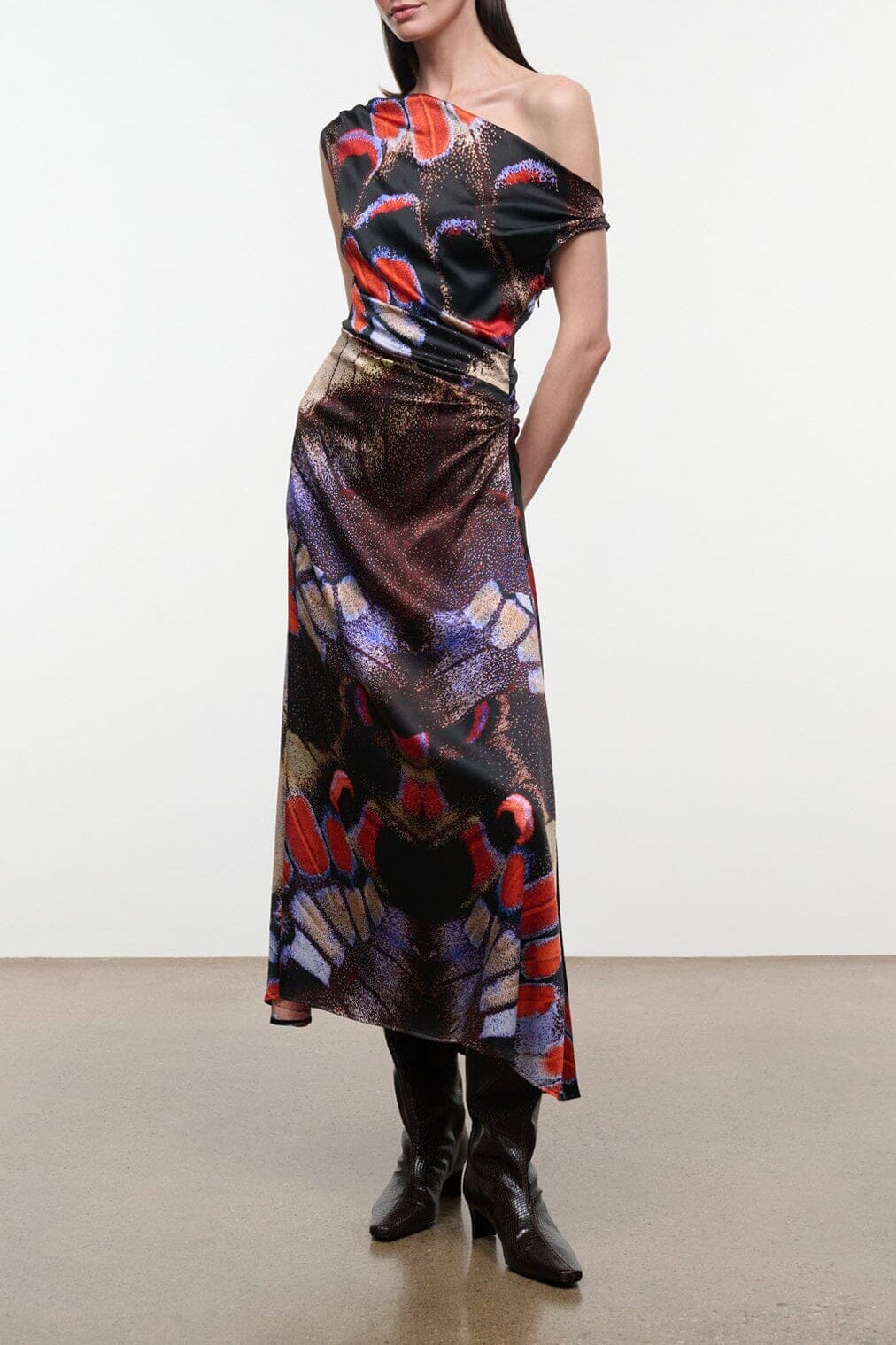 Phare Silk Dress | Butterfly Fuchsia — 1