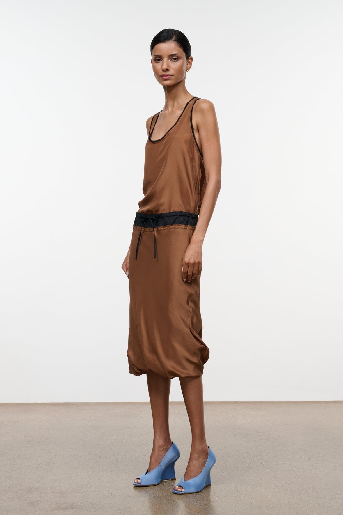 Odette Silk Skirt | Cigar Black — 3