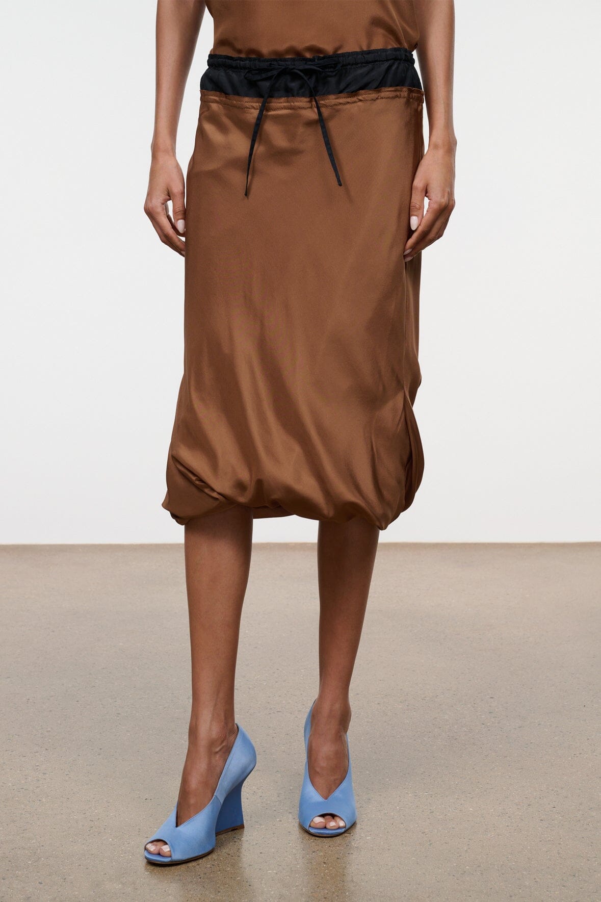 Odette Silk Skirt | Cigar Black — 2