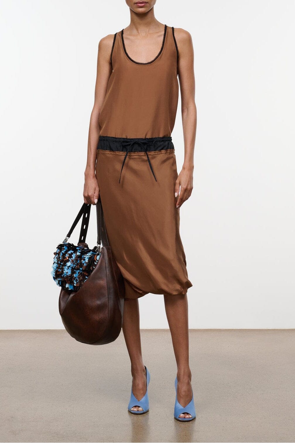 Odette Silk Skirt | Cigar Black — 1