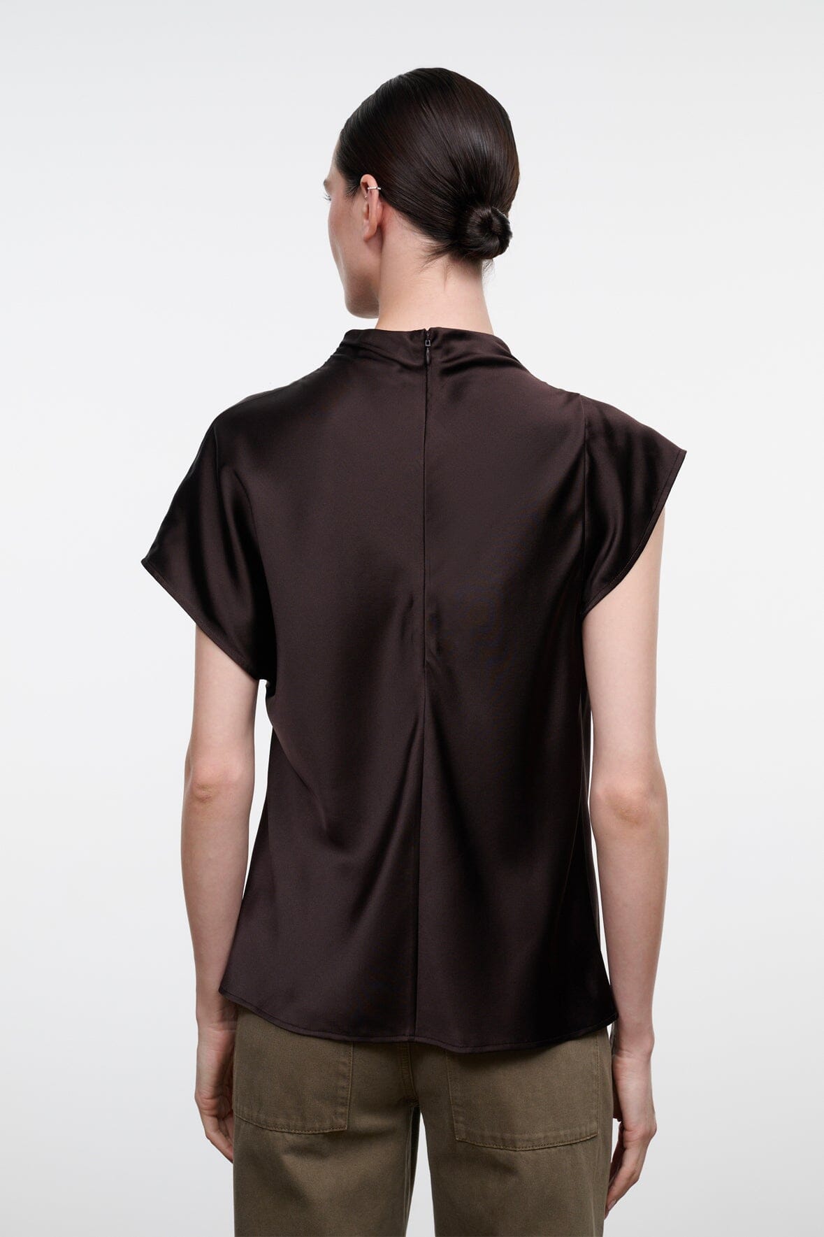 Davina Silk Top | Earth — 3
