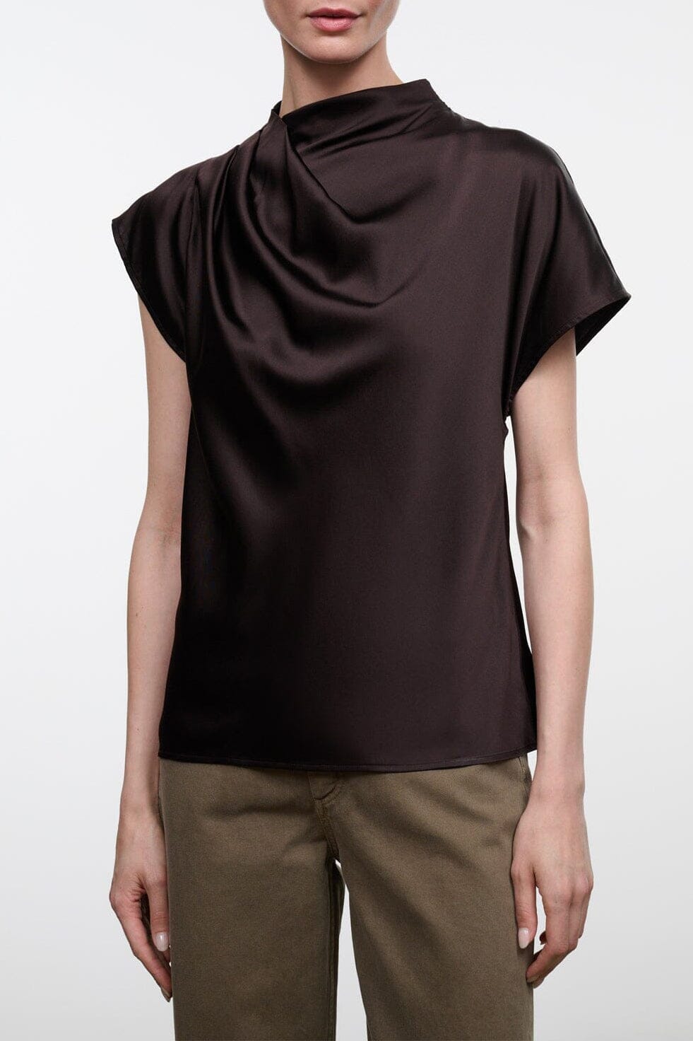 Davina Silk Top | Earth — 1