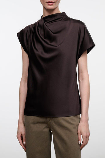 Davina Silk Top | Earth — 1