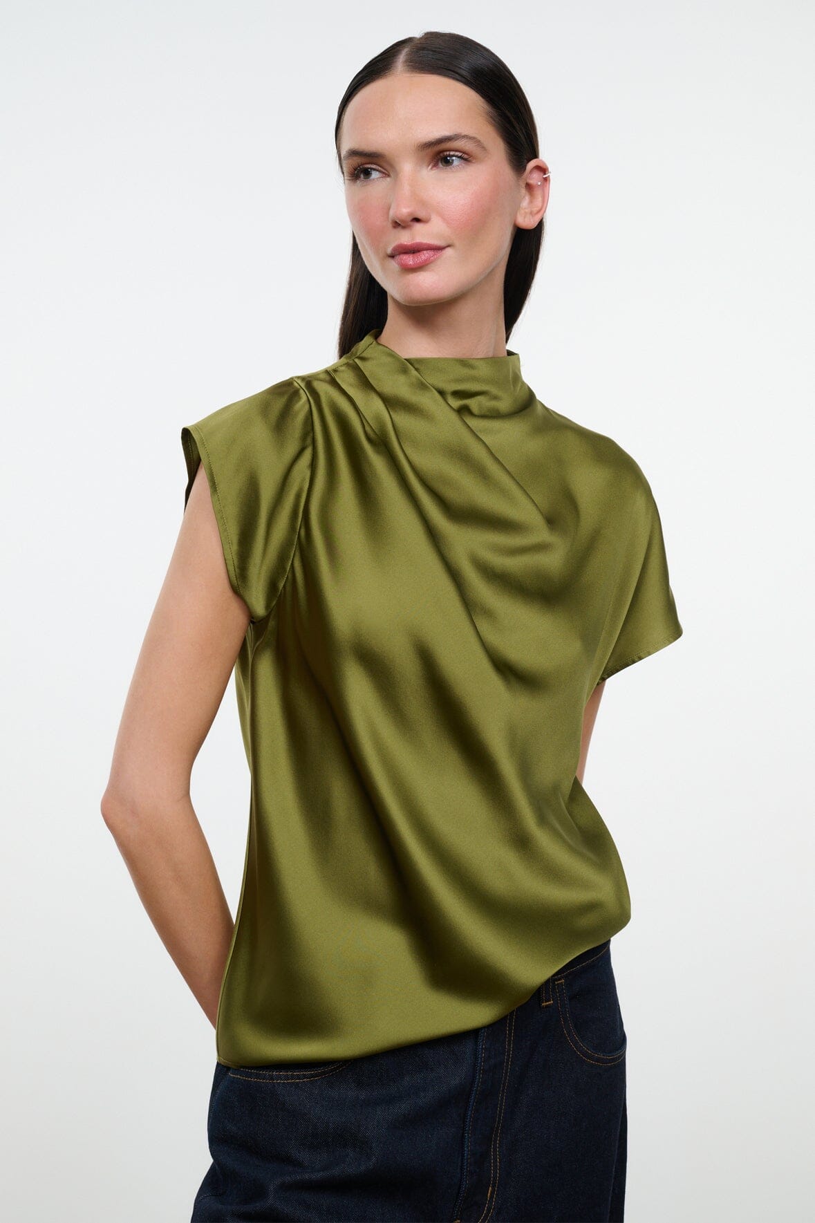Davina Silk Top | Pear — 3