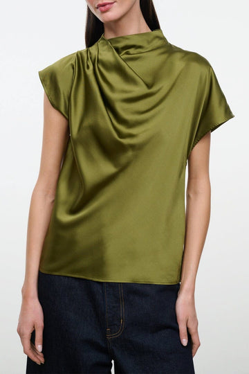 Davina Silk Top | Pear — 1