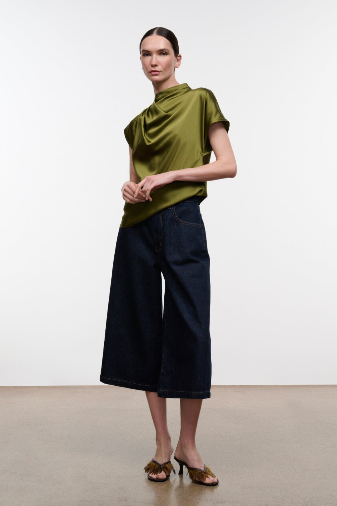Davina Silk Top | Pear — 2