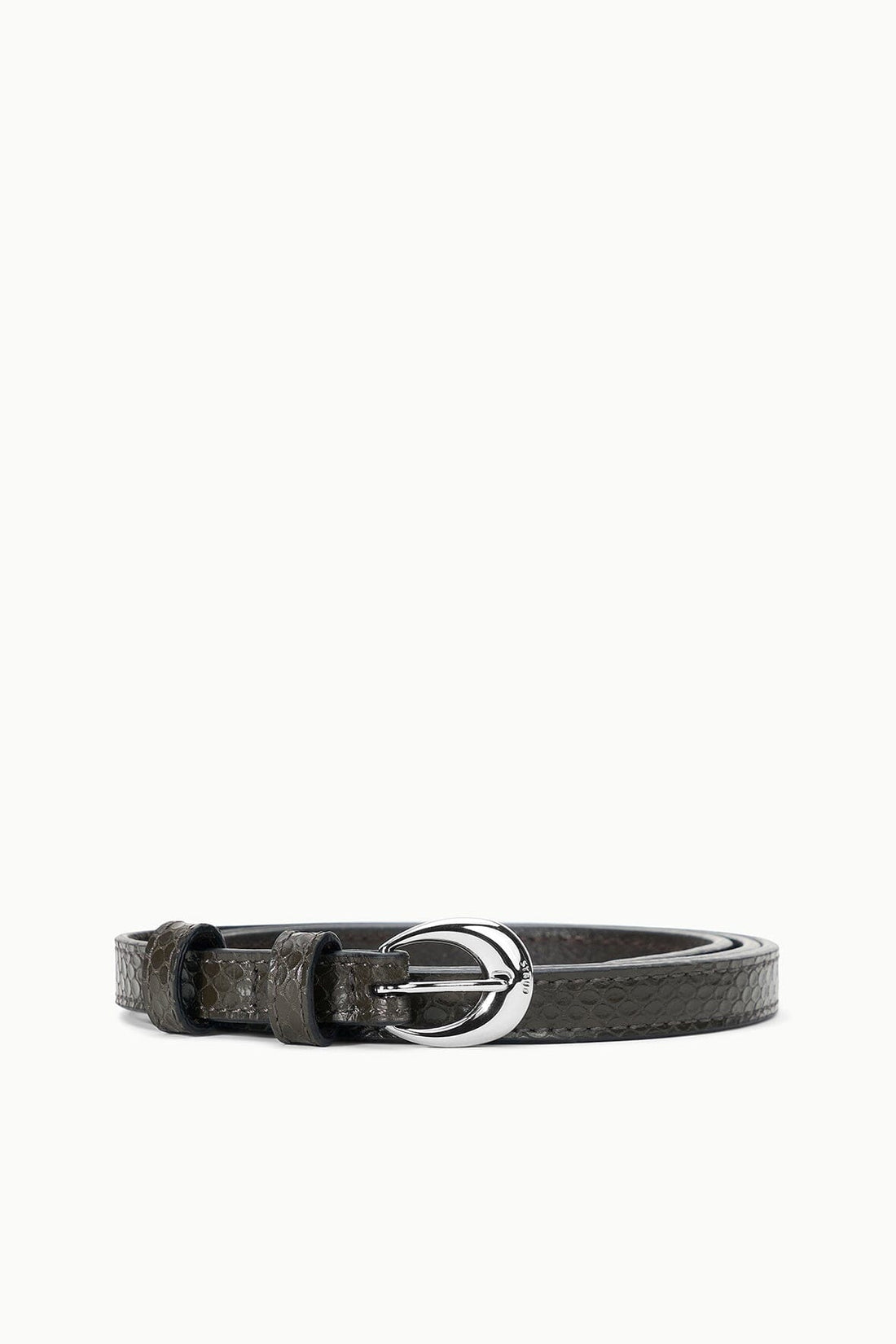 Slim Moon Buckle Belt - 13mm | Espresso Snake — 1