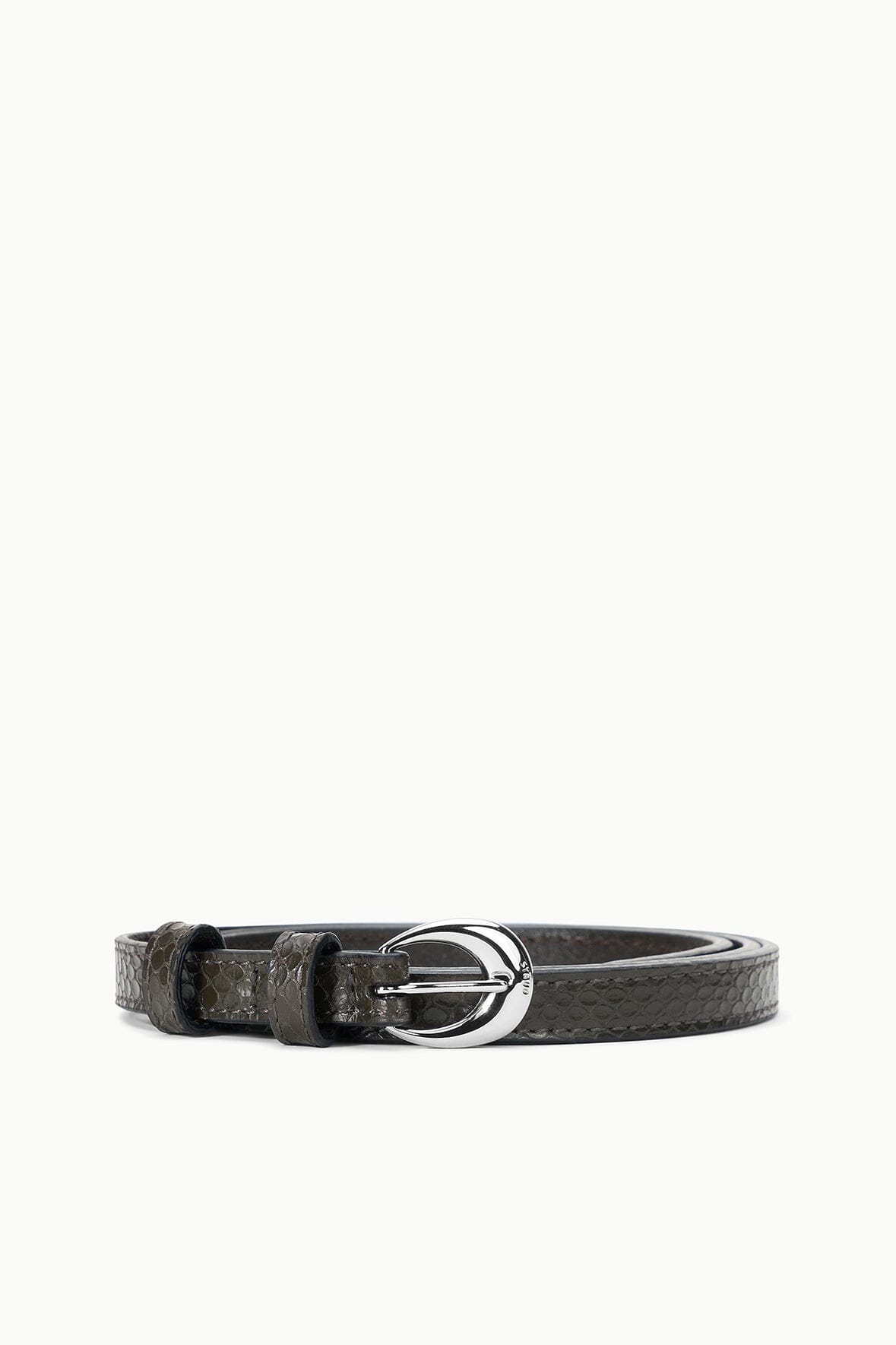 Slim Moon Buckle Belt - 13mm | Espresso Snake — 1