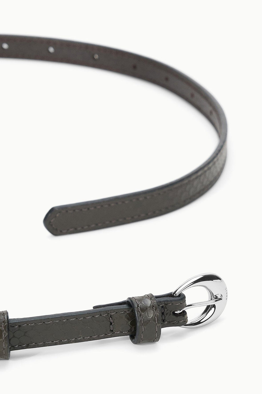 Slim Moon Buckle Belt - 13mm | Espresso Snake — 1