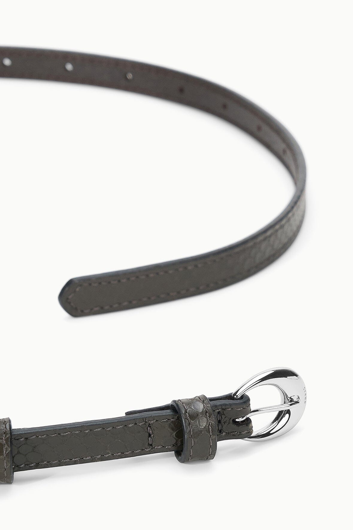 Slim Moon Buckle Belt - 13mm | Espresso Snake — 2