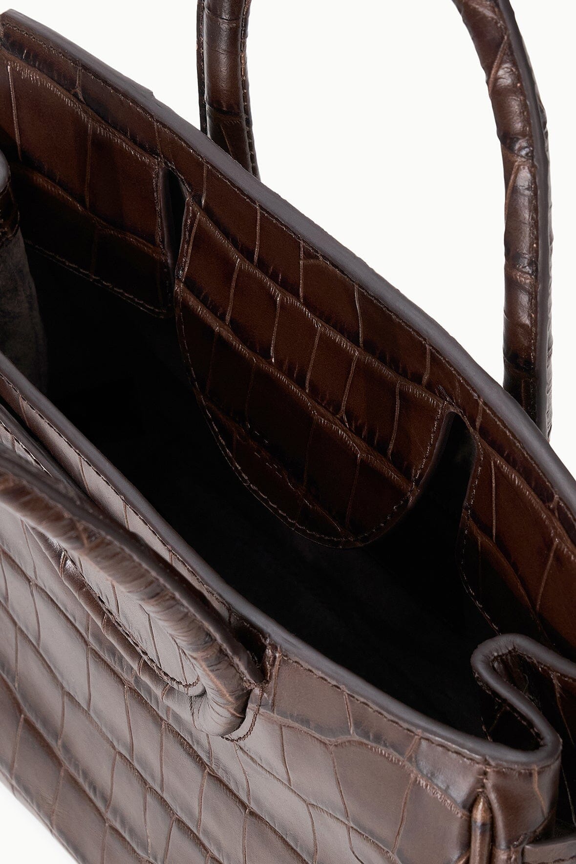Maude Mini Carryall | Espresso Croco — 2