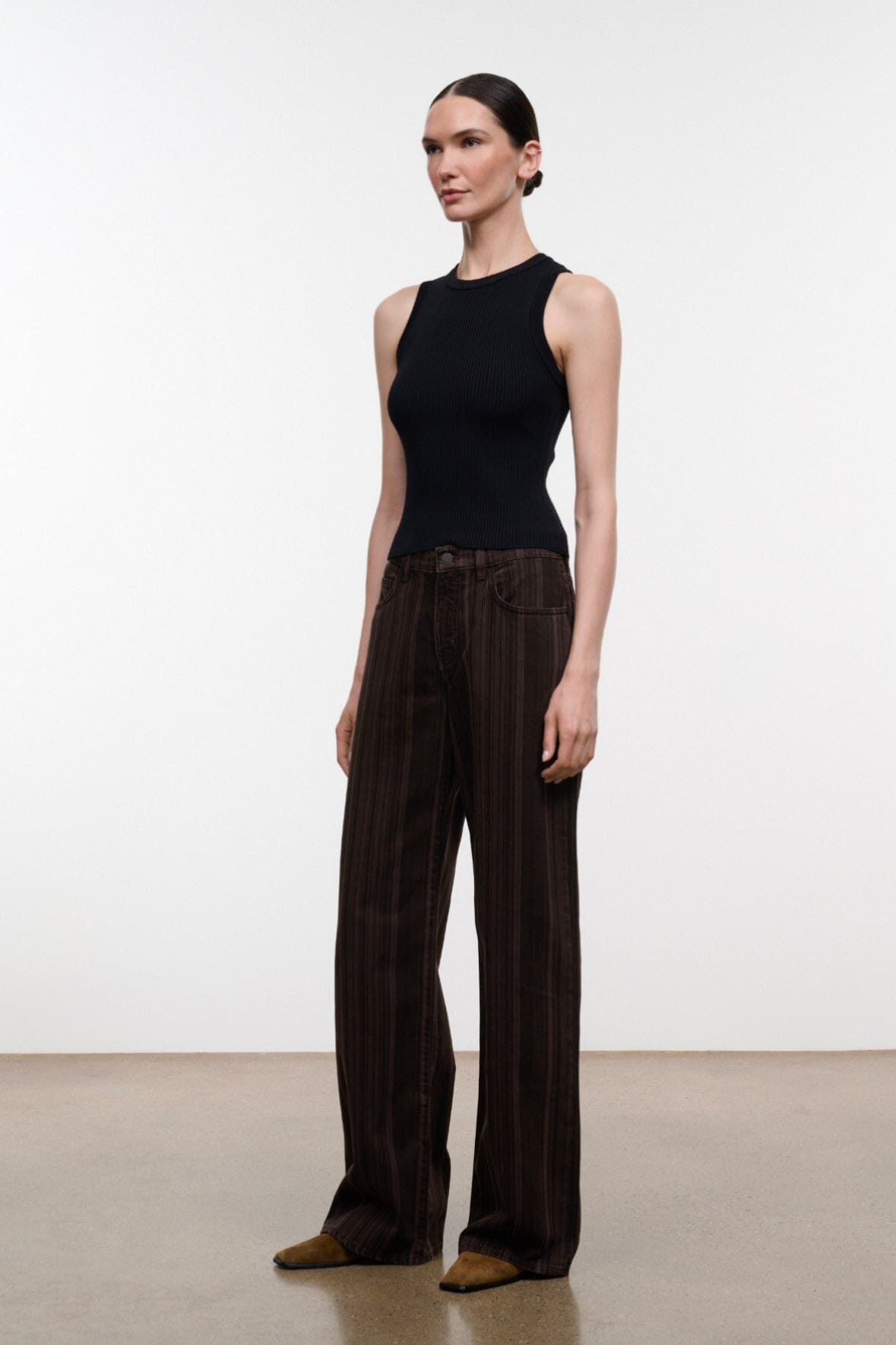Gus Relaxed Jean | Espresso Stripe — 2