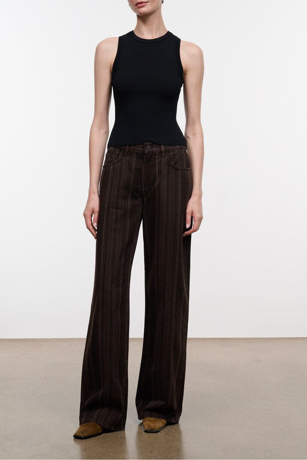 Gus Relaxed Jean | Espresso Stripe — 1