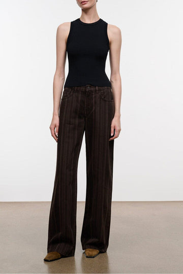 Gus Relaxed Jean | Espresso Stripe — 1