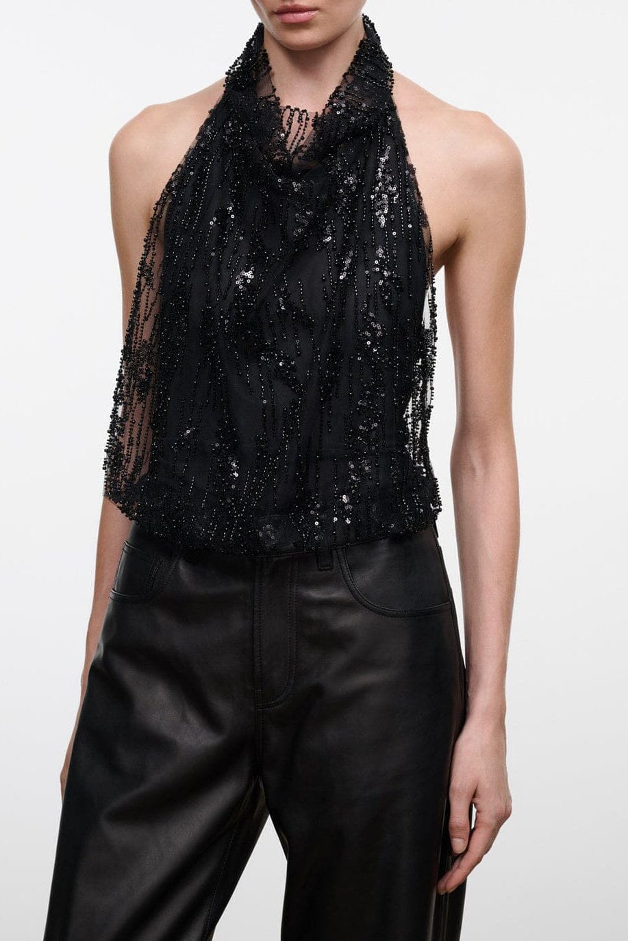 Monay Bodysuit | Black Beaded — 1