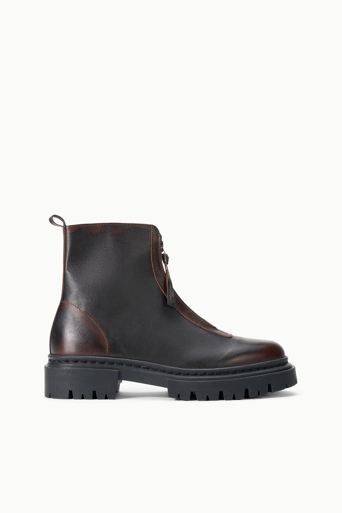 Miles Zip Ankle Boot | Espresso Distressed — 1