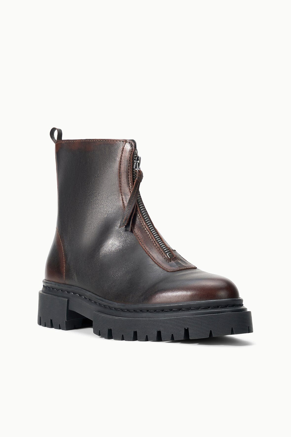 Miles Zip Ankle Boot | Espresso Distressed — 2