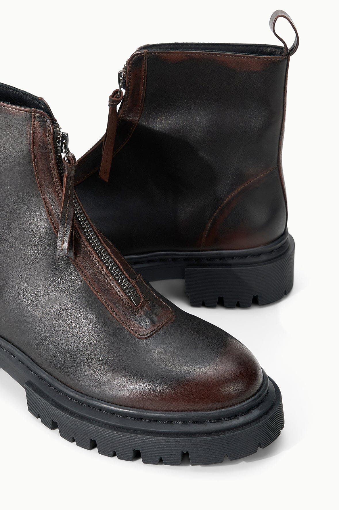 Miles Zip Ankle Boot | Espresso Distressed — 7
